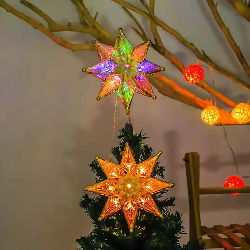 ライト付きスターツリートッパー クリスマスLEDチェーンライ - Star Tree Topper のレビューと価格