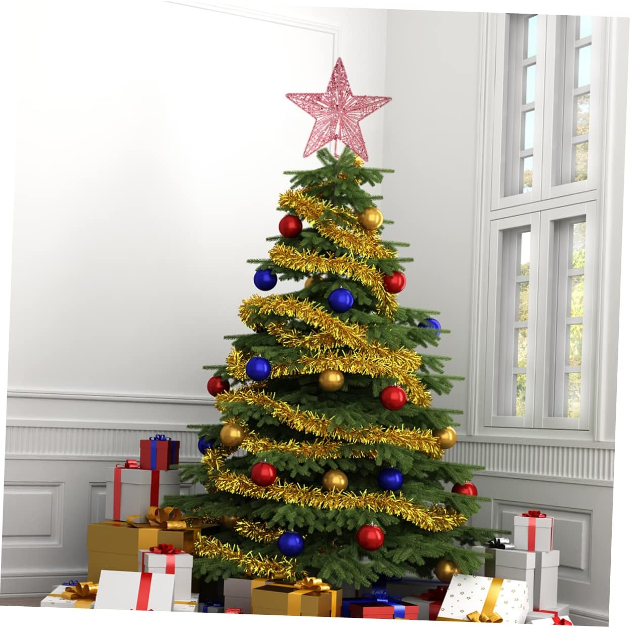 クリスマスピンクペンタゴントップスターツリートッパー絶妙な星 - Star Tree Topper のレビューと価格
