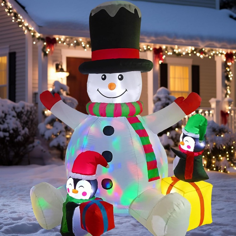 クリスマスインフレータブル雪だるまペンギン積み重ね羅漢 LE - Christmas Lights Outdoor のレビューと価格
