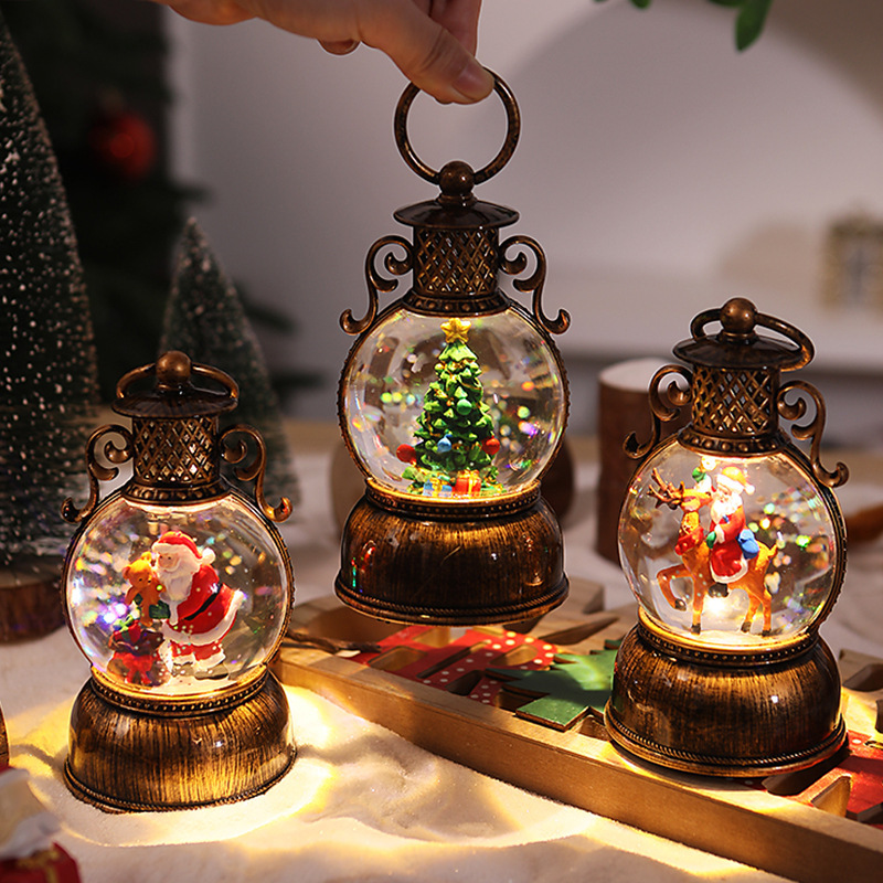 ヴィンテージスタイルUSB電源式ライトアップスノーグローブオ - Snow Globe Musical のレビューと価格
