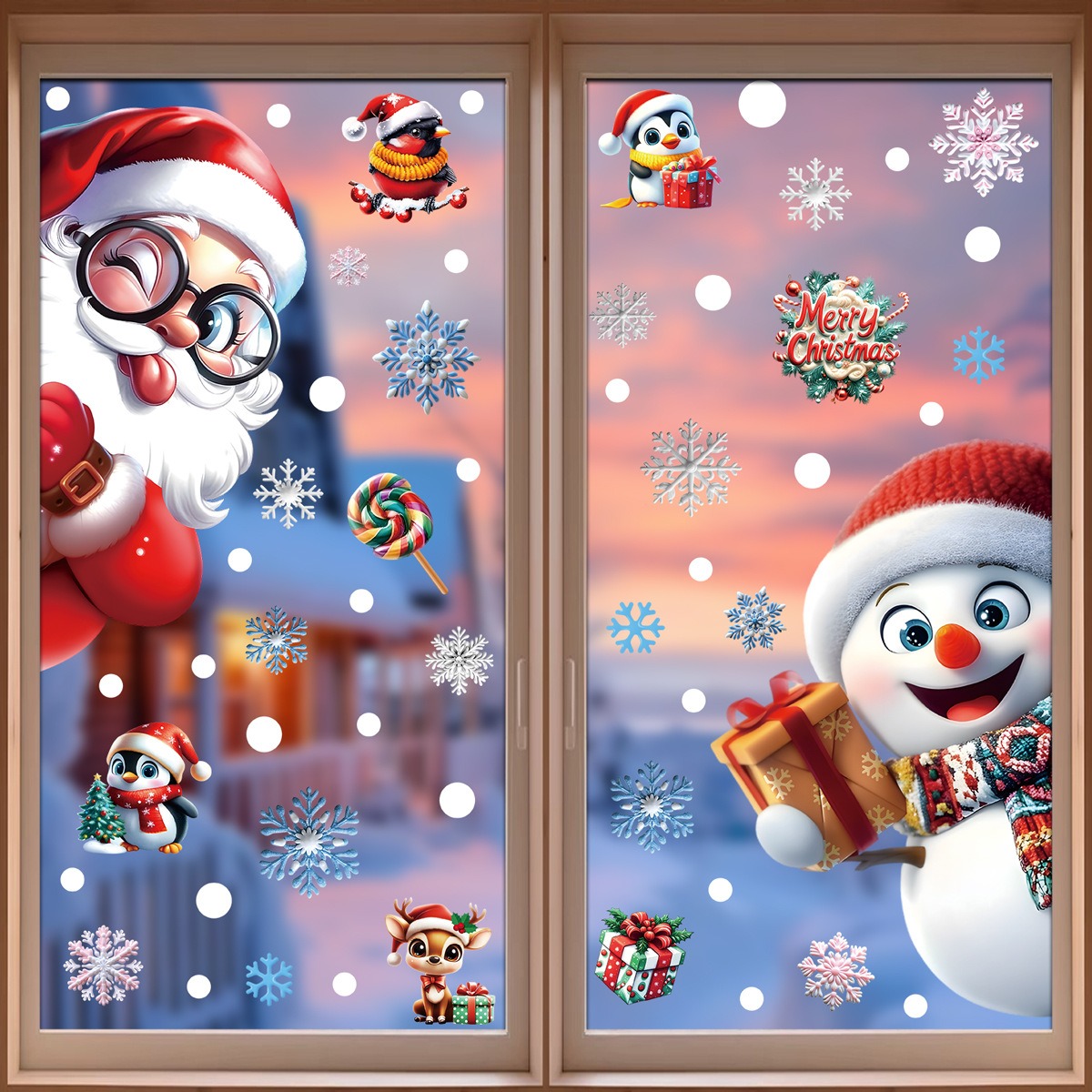 クリスマスウィンドウステッカー ジンジャーブレッドマン サン - Snowflake Window Decal のレビューと価格
