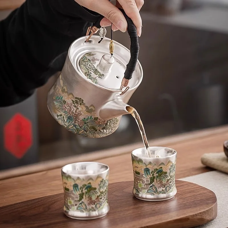 Z30- 劉銀 一壺二杯 磁器銀巻きカンフー茶器セット ティ - Gift Box Wrap Set のレビューと価格