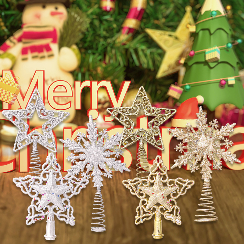 きらびやかなクリスマスツリーの装飾トッパー、星の中空の雪片、 - Star Tree Topper のレビューと価格