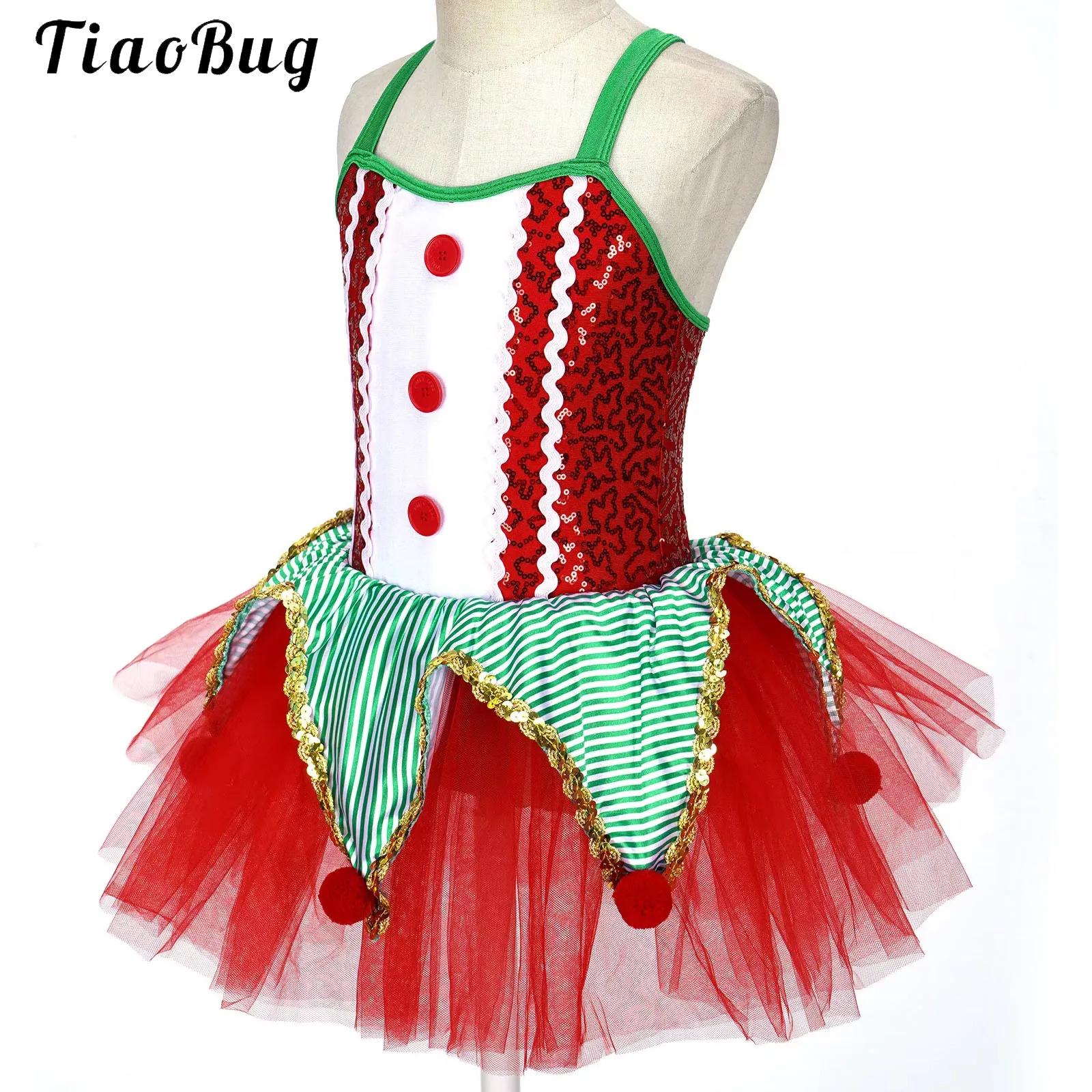 キッズガールズノースリーブスパンコールバレエチュチュダンスド - Elf Costume Christmas のレビューと価格