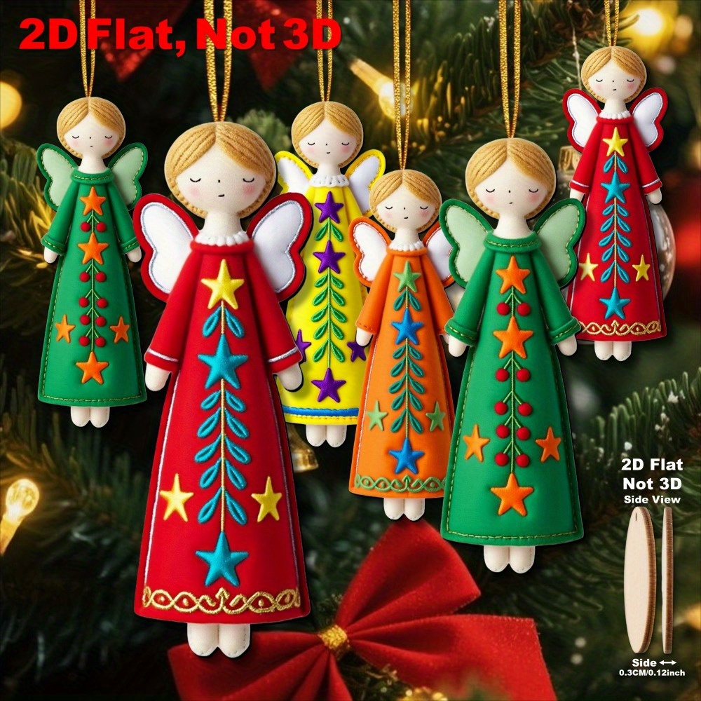 16個のカラフルなエンジェルオーナメント - 4。 7インチ - Star Tree Topper のレビューと価格