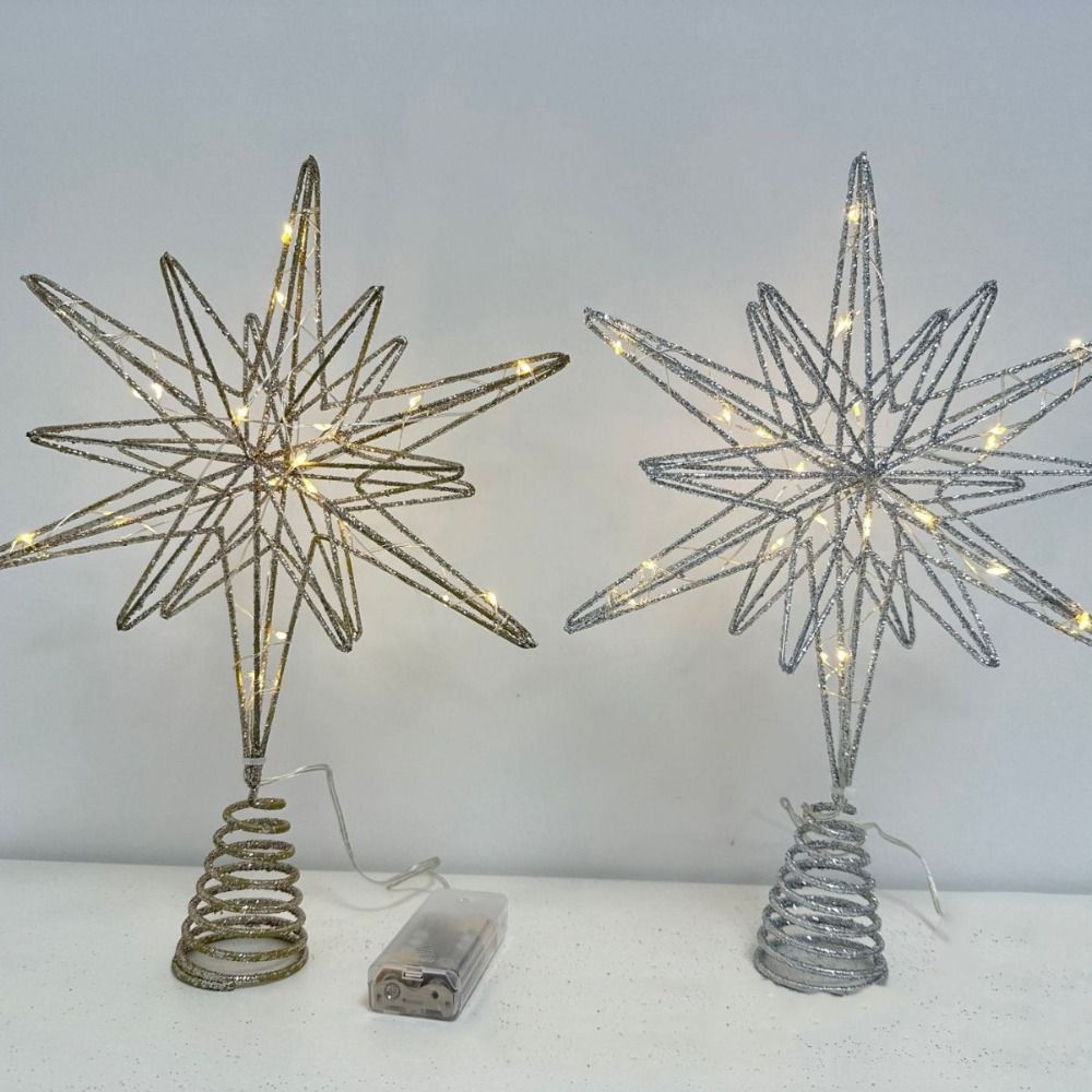 星型LEDクリスマスツリートッパー、ライトランプ、鉄のライト - Star Tree Topper のレビューと価格