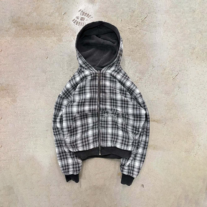アメリカンレトロリバーシブルチェック柄ジッパーパーカースウェ - Christmas Throw Blanket のレビューと価格