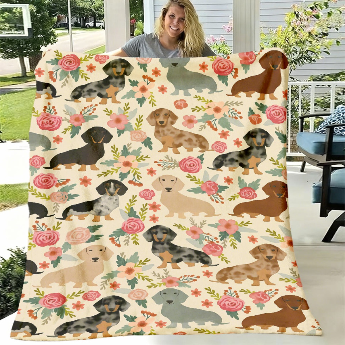 かわいいクリスマスダックスフント犬ブランケット暖かく居心地の - Christmas Throw Blanket のレビューと価格