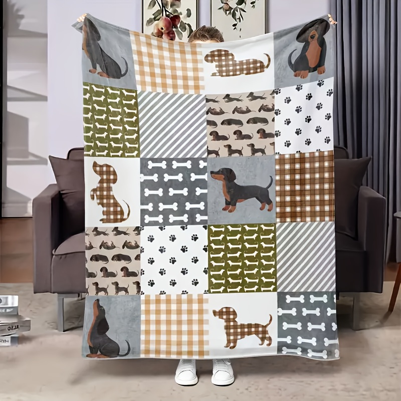 かわいいクリスマスダックスフント犬ブランケット暖かく居心地の - Christmas Throw Blanket のレビューと価格