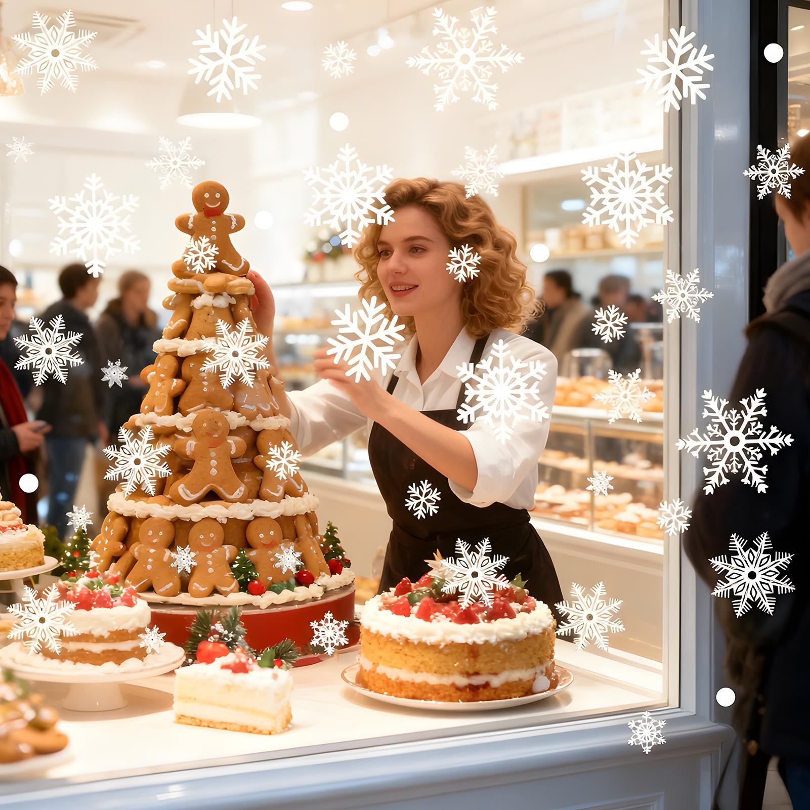 スノーフレークウィンドウクリング クリスマス静電気季節装飾  - Snowflake Window Decal のレビューと価格