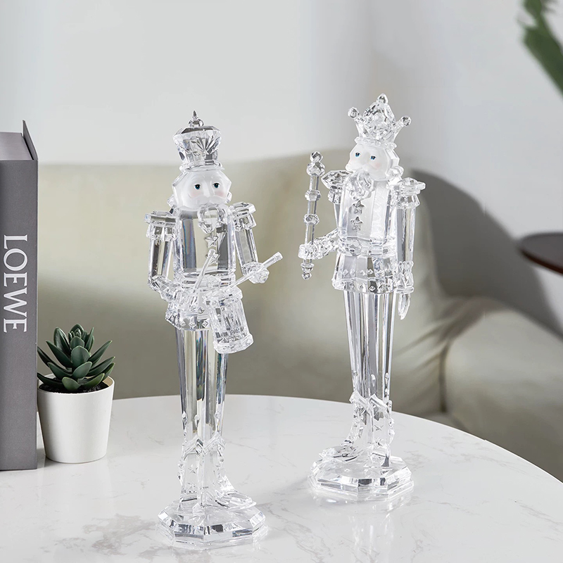 アクリルキャラクター像、くるみ割り人形の兵士の彫刻装飾、透明 - Nutcracker Figurine のレビューと価格