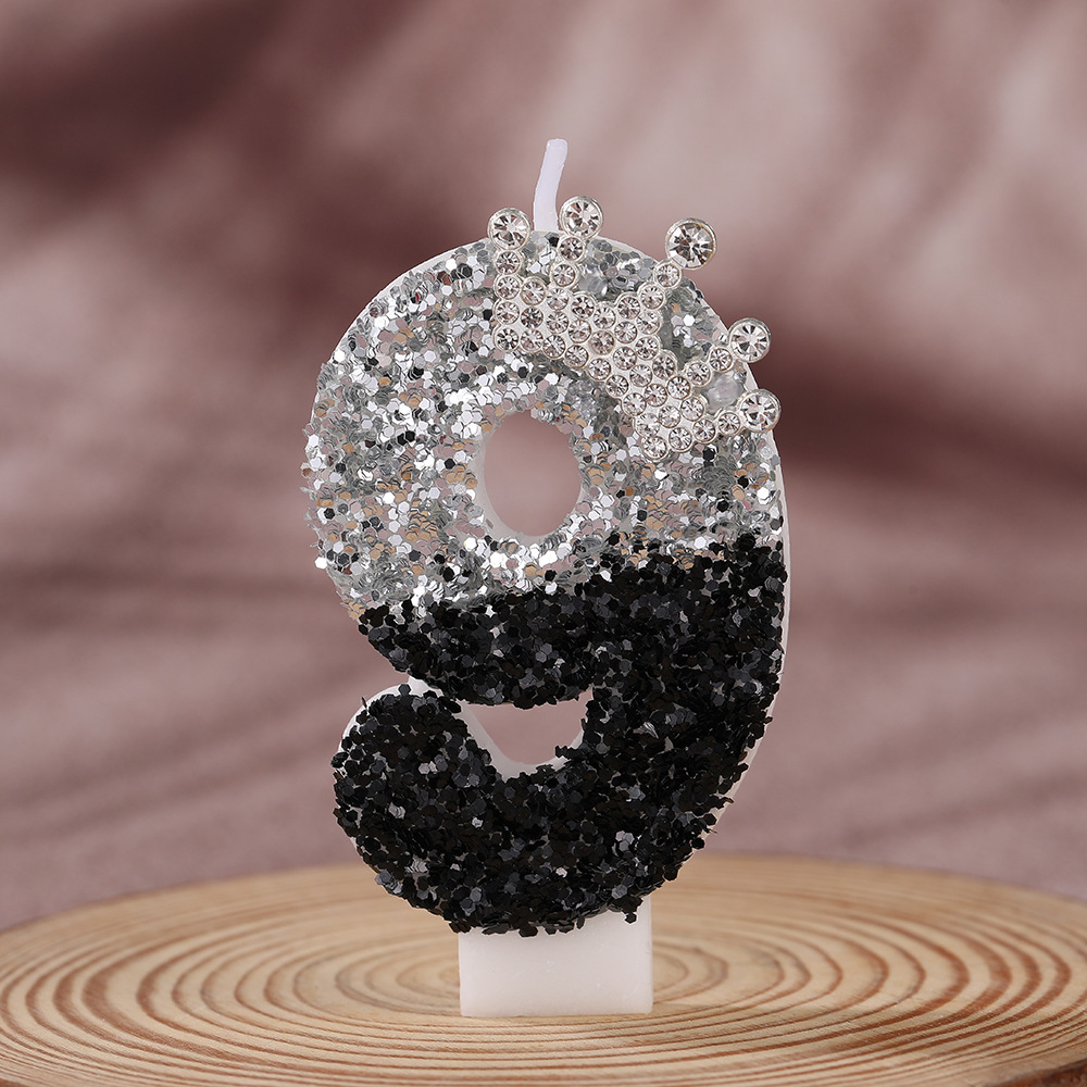 ブラックシルバーグラデーションクラウン手作りDIYデジタルキ - Holiday Candle Set のレビューと価格