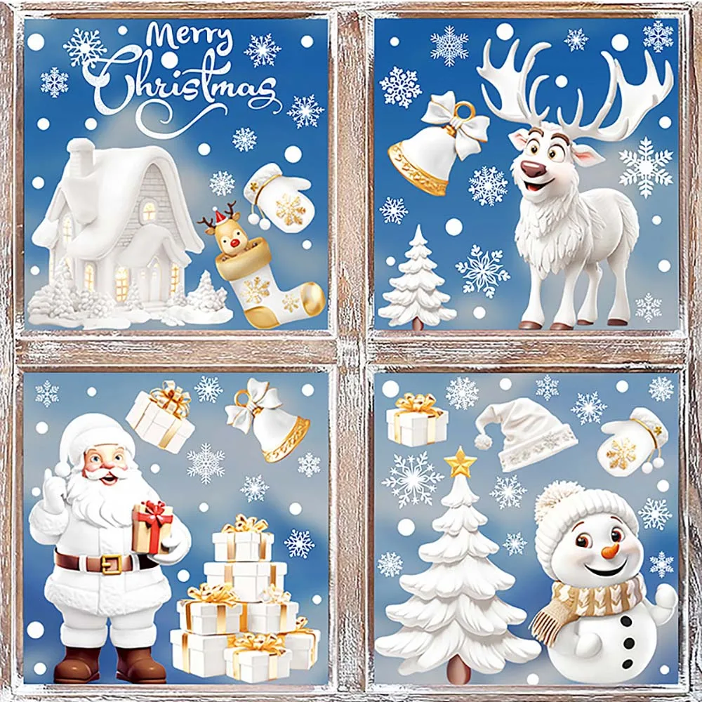 家の装飾のためのクリスマスウィンドウステッカー、クリスマスツ - Snowflake Window Decal のレビューと価格