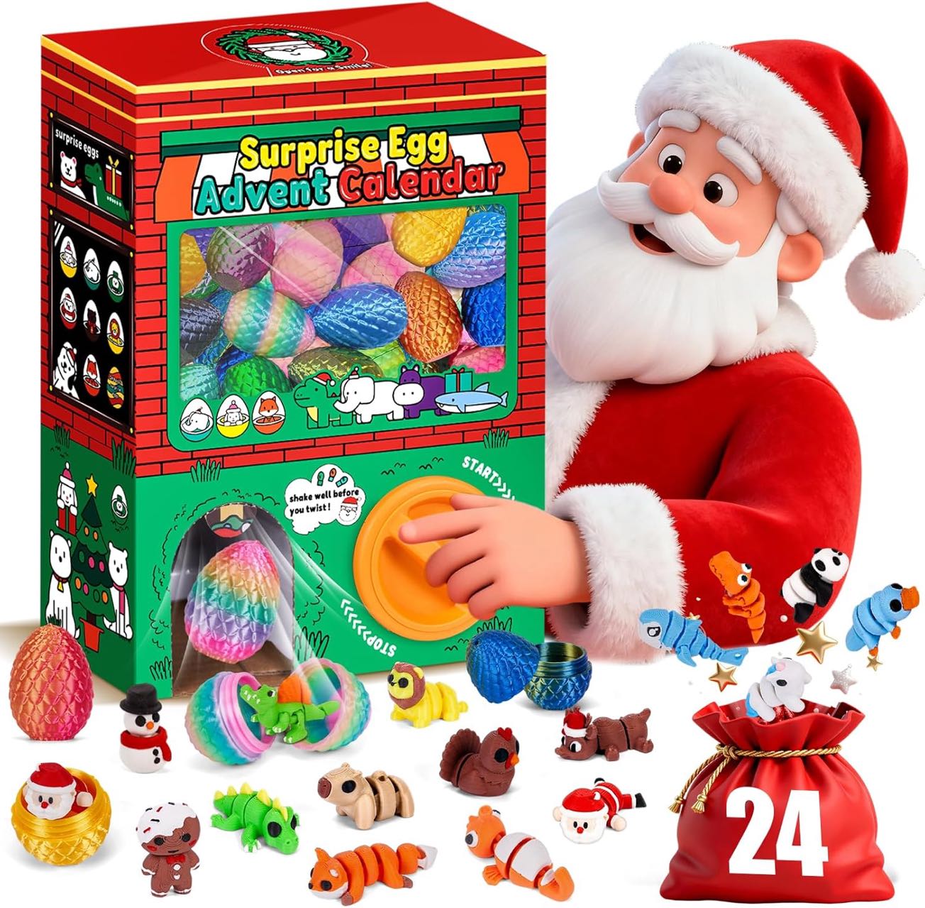 24個入り 3Dプリント サプライズエッグ ブラインドボック - Advent Calendar Gift のレビューと価格