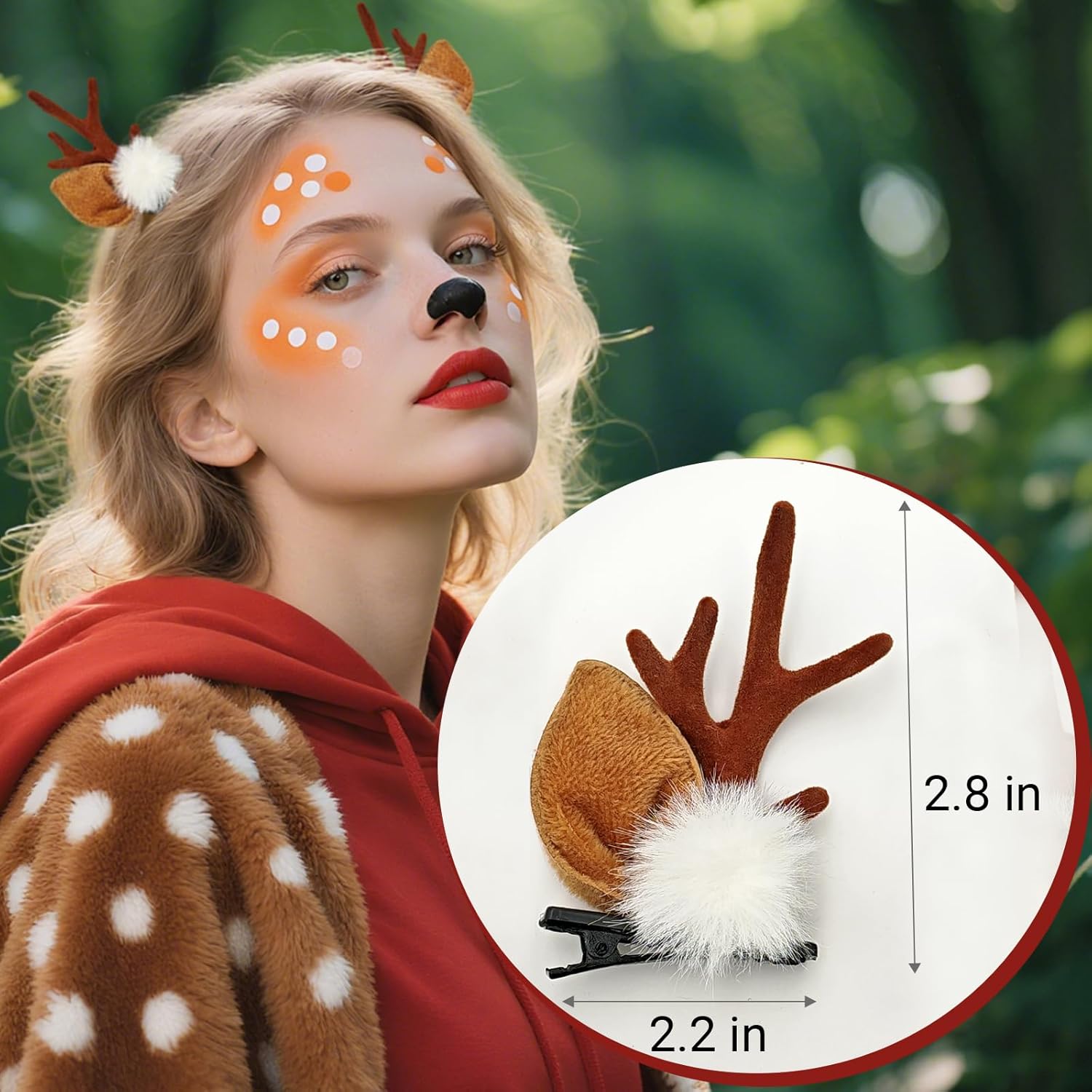 1/2 ペア小さな鹿の耳枝角ヘッドバンドトナカイの角ヘッドバ - Reindeer Antlers Headband のレビューと価格