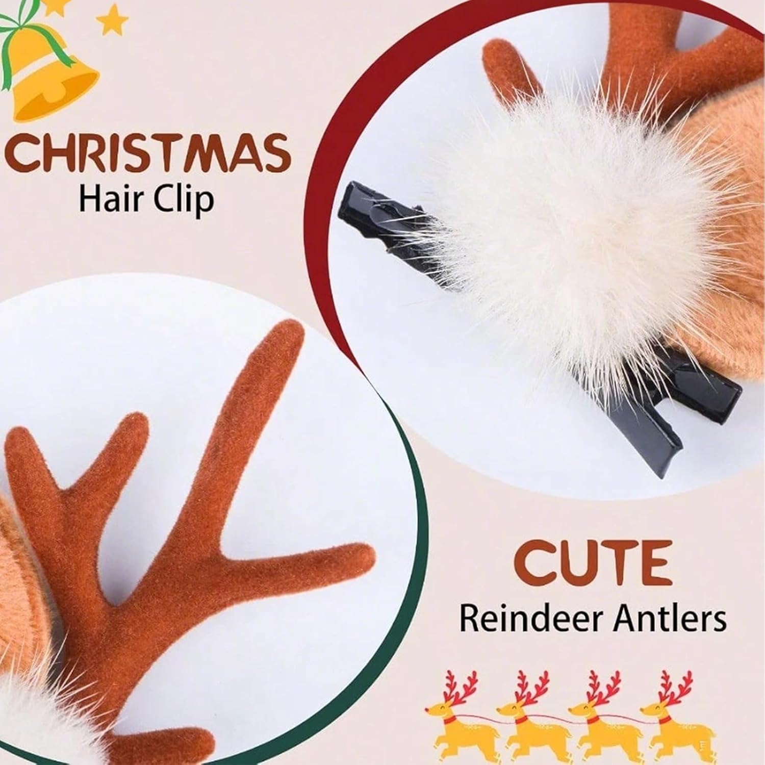 1/2 ペア小さな鹿の耳枝角ヘッドバンドトナカイの角ヘッドバ - Reindeer Antlers Headband のレビューと価格
