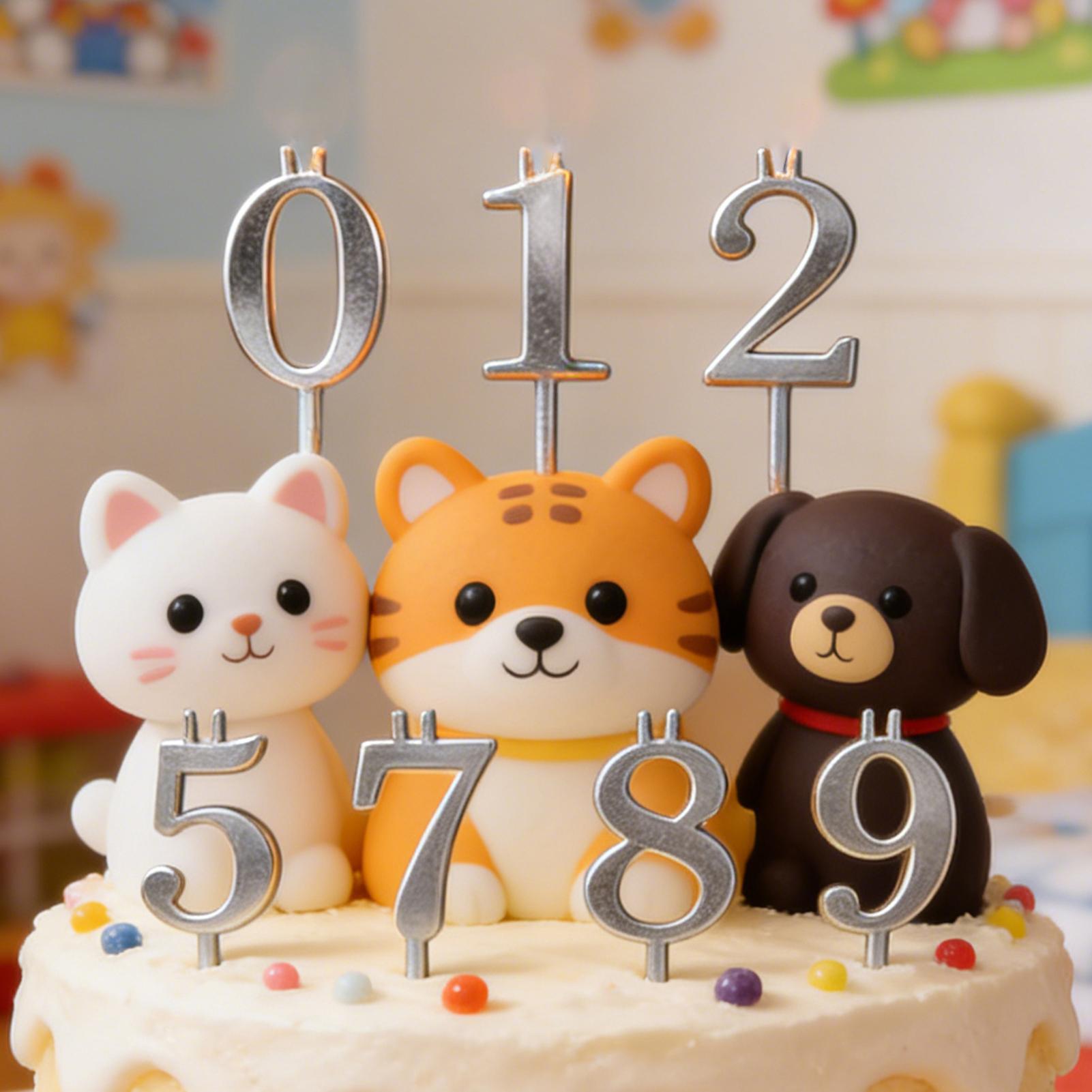 10個入り 0-9 数字ケーキトッパー メタルナンバーキャン - Holiday Candle Set のレビューと価格